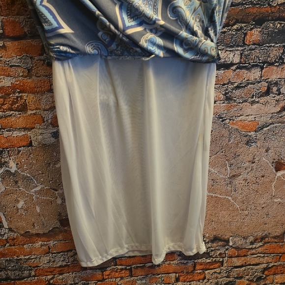 Allison Daley Black and Blue Paisley Sleeveless Midi Dress, Sz 18 - Picture 4 of 8